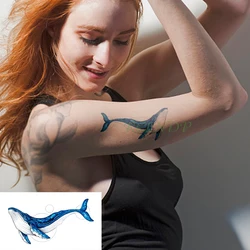 Waterproof Temporary Tattoo sticker whale small fake tatto stickers flash tatoo hand foot tattoos for girl men women kids