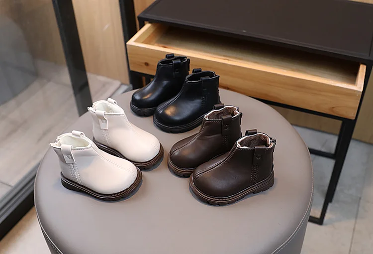 2026 Kinder Kurzstiefel Modische Jungen Schuhe Herbst Winter Leder Kinderstiefel Rutschfeste Kleinkind Mädchen Stiefel Kleinkind Schneeschuhe – Detail 2