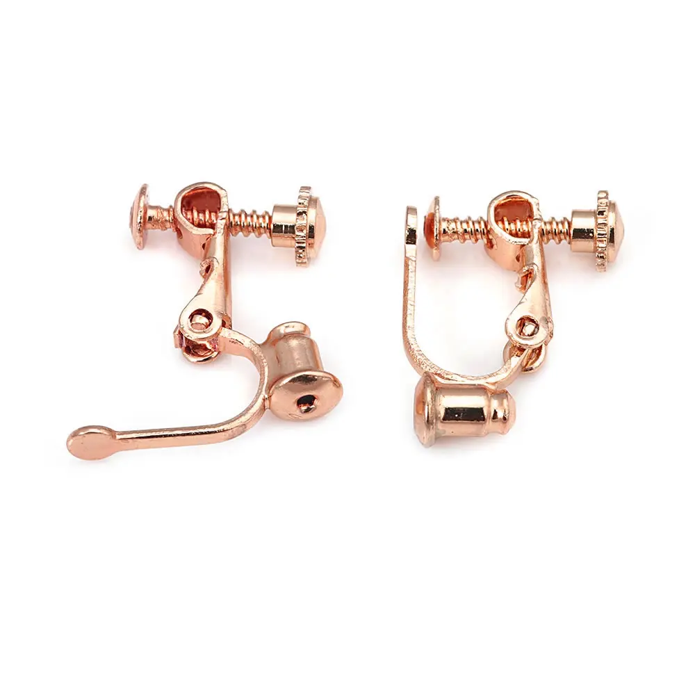 18K الذهب اللون النحاس مع سدادة القرط مسامير أقراط كليب عالية الجودة Diy بها بنفسك مستلزمات صناعة المجوهرات اكسسوارات للنساء