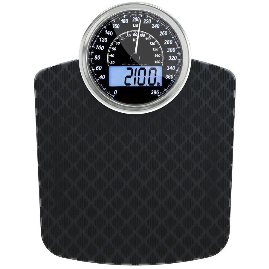 

Гибридный аналоговый усилитель 2 в 1, цифровые весы для тела, вес до 400 фунтов, толстое закаленное стекло, очень большой дисплей, легко читать