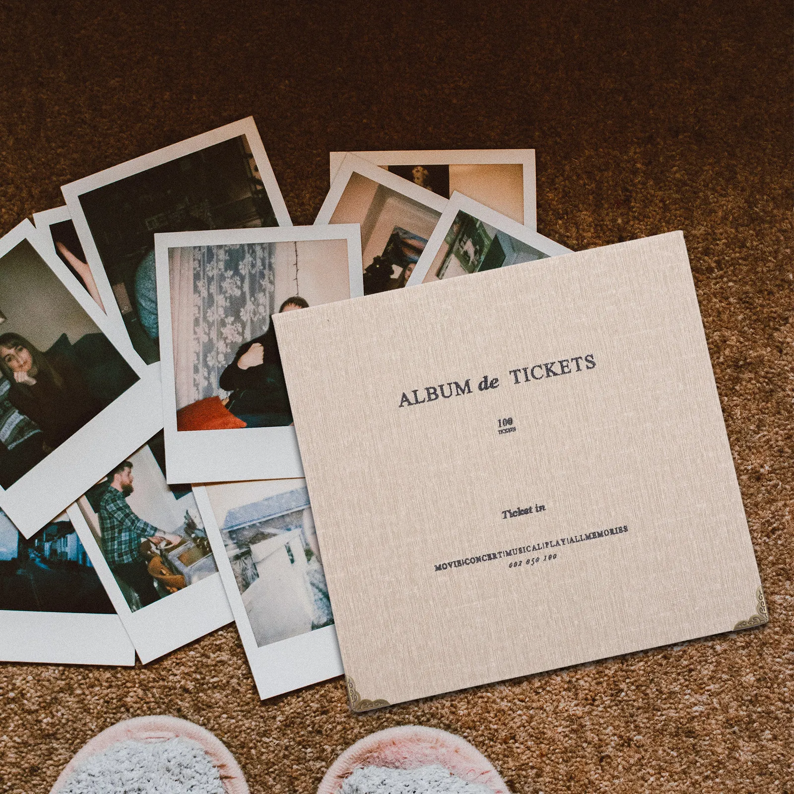 

1Pcs Thickened Receipt Storage Book Photo Memory Album Ticket Holder Organizer for Family Office Document Preservation Coffee