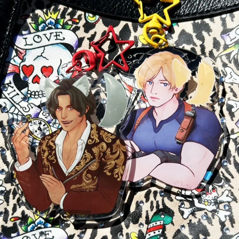 Resident Evil 4 Leon Kennedy & Luis Acrylic Keychain - Anime Style Game Merch | Backpack/Key Pendant | Fan Gift