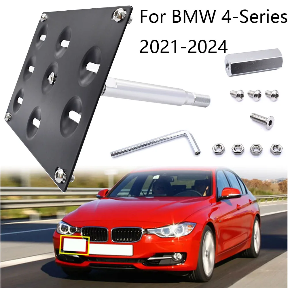 

Car Bumper Tow Hook License Plate Mount Bracket No Drill For BMW F30 F32 F10 3/4/5 SERIES 2021 2022 2023 2024 Car Accessories