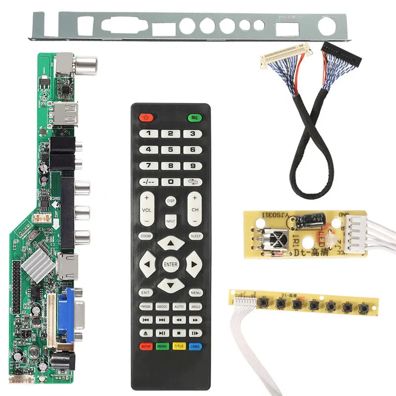 3663 New Digital Signal DVB-C DVB-T2 DVB-T Universal LCD TV Controller Driver Board UPGRADE 3463A Russian USB play LUA63A82