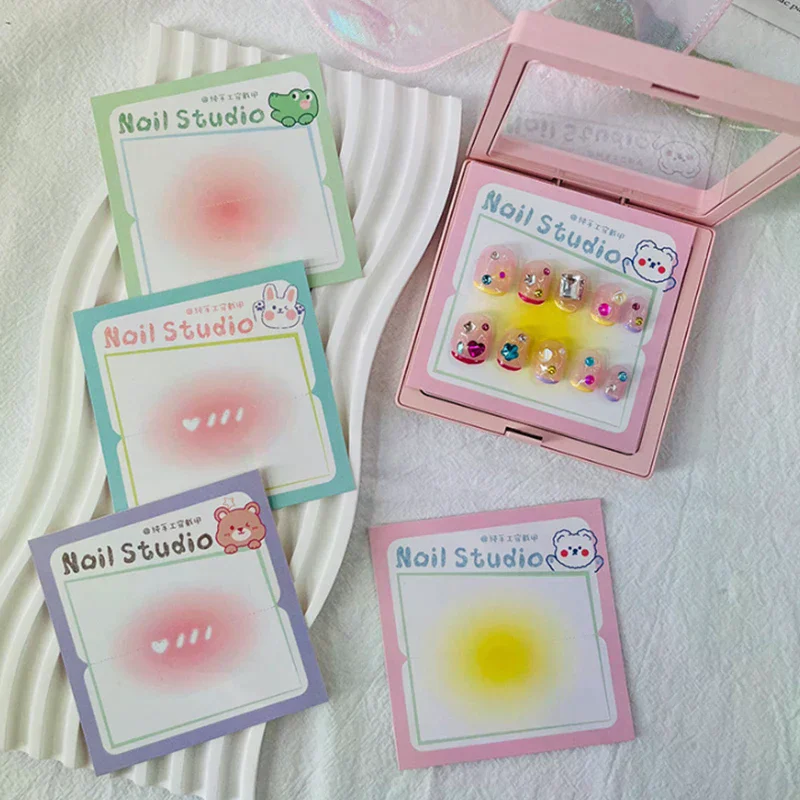 50 قطعة اضغط على بطاقات عرض الأظافر 6.5x6.5 سنتيمتر/8x8 سنتيمتر الكرتون نمط أظافر صناعية نصائح مانيكير صور الدعائم #1