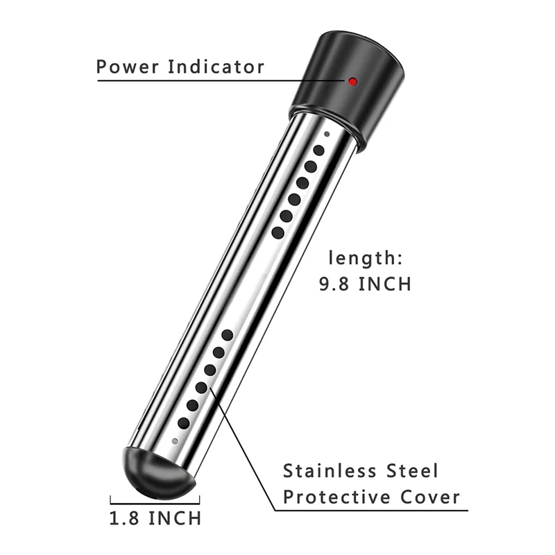 Calentador de agua de inmersión caliente, calentador de cubo eléctrico de 1500W con temporizador, calentador de bañera de hidromasaje con apagado automático para el hogar, enchufe estadounidense de invierno