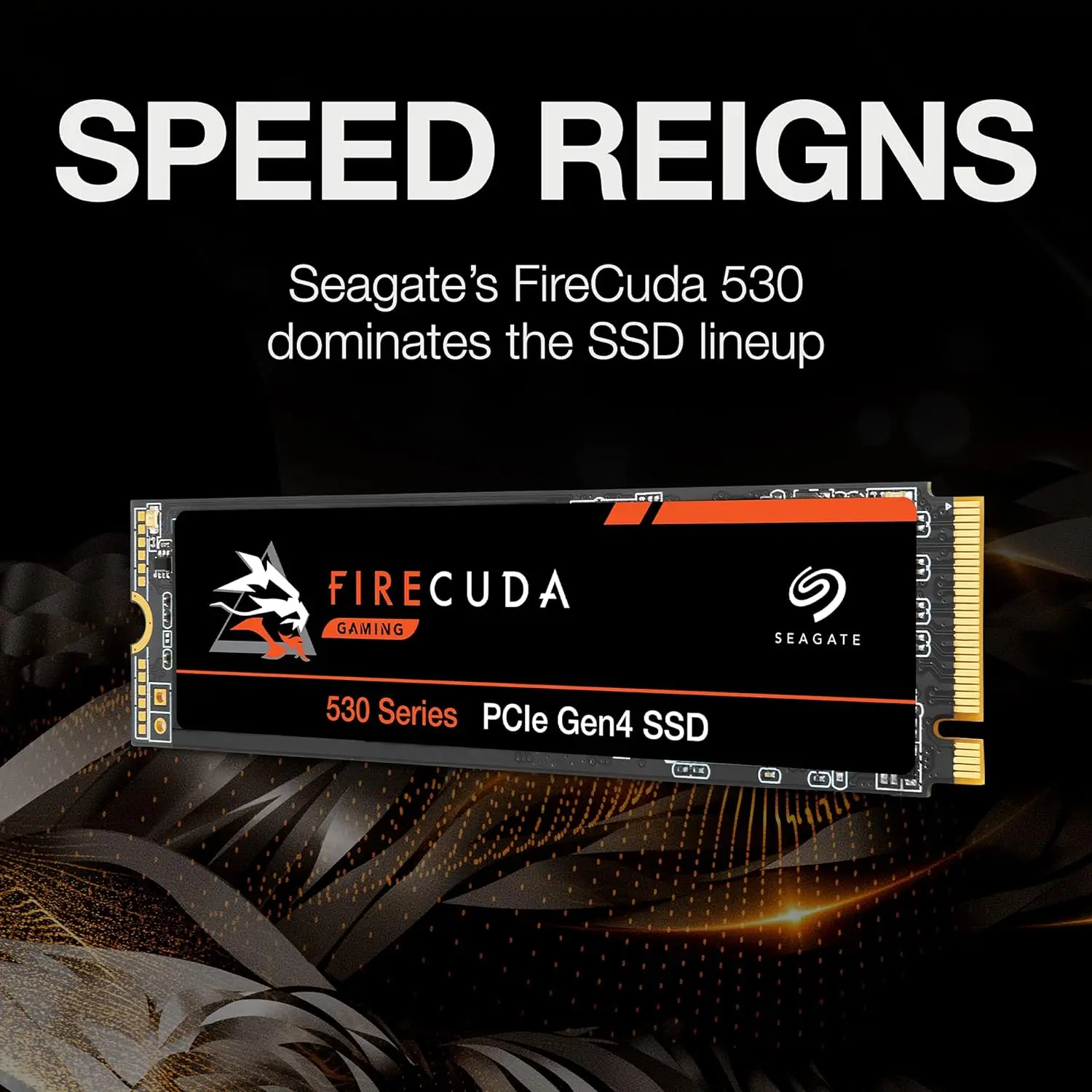 Seagate FireCuda 530 NVMe SSD 1TB 2TB M.2 PCIe Gen4 × 4 NVMe 1.4, up to 7300 MB/s, 3D TLC-NAND, 640 TBW, 1.8 million hours MTBF