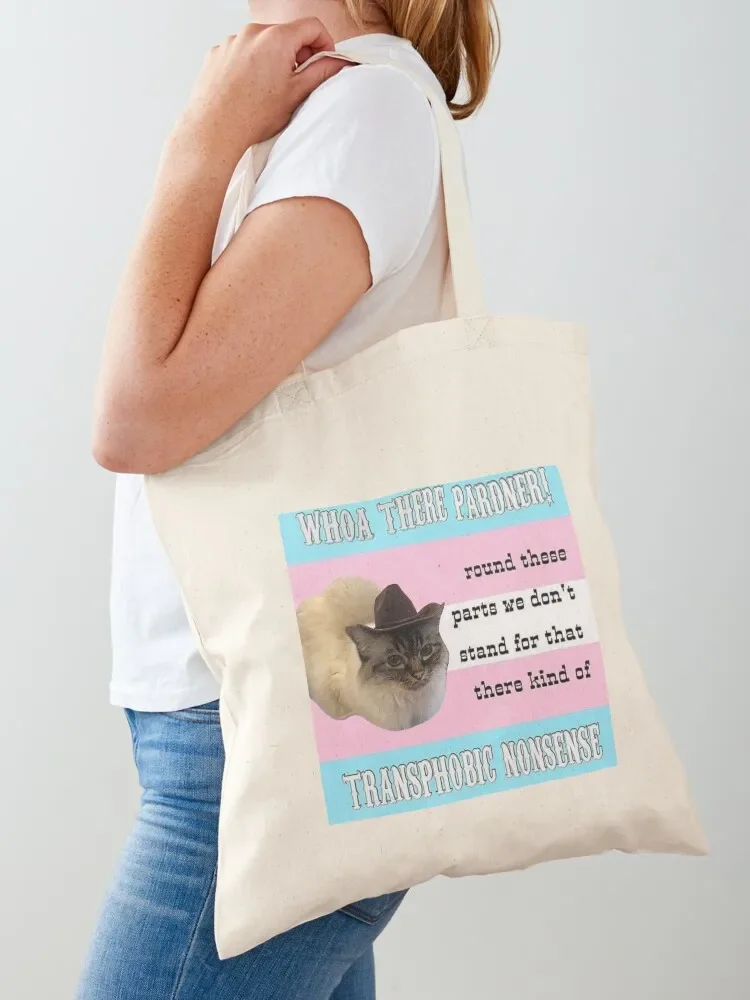 Primcess Pamcake - Trans Rights Cowboy Cat Tote Bag the tote bag reusable shopping bags