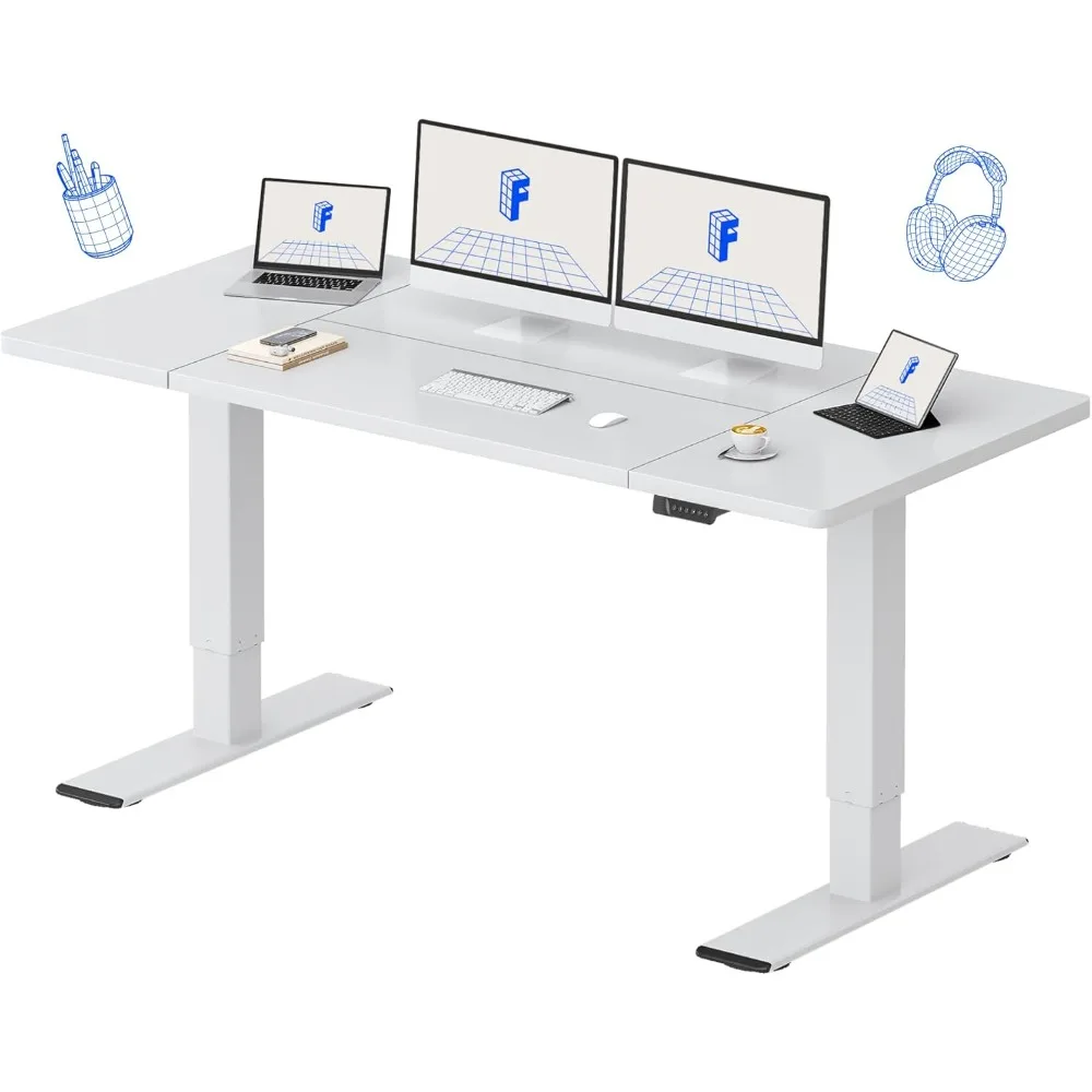 

71 x 32 Inch Standing Desk Height Adjustable Desk, Stand Up Desk for Computer Workstation (White Top + White Frame)