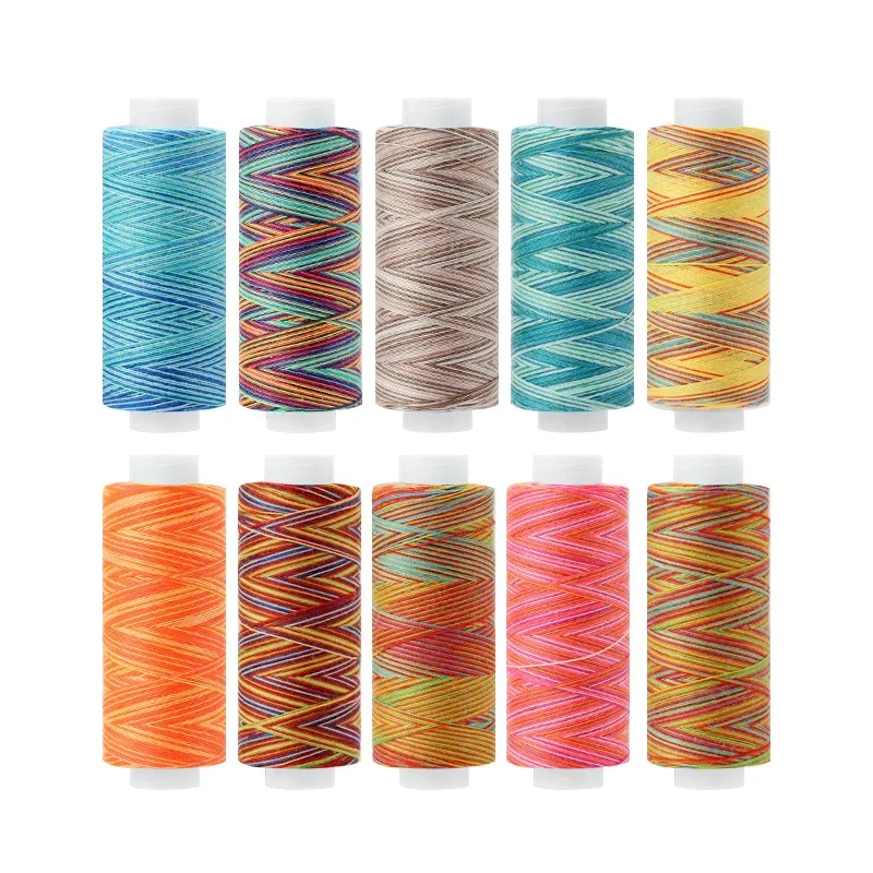 1 Set of 10 Rolls Colored 402 Polyester Sewing Thread, 300 Yards, Household Sewing, DIY Sewing, Embroidery, Cross Stitch