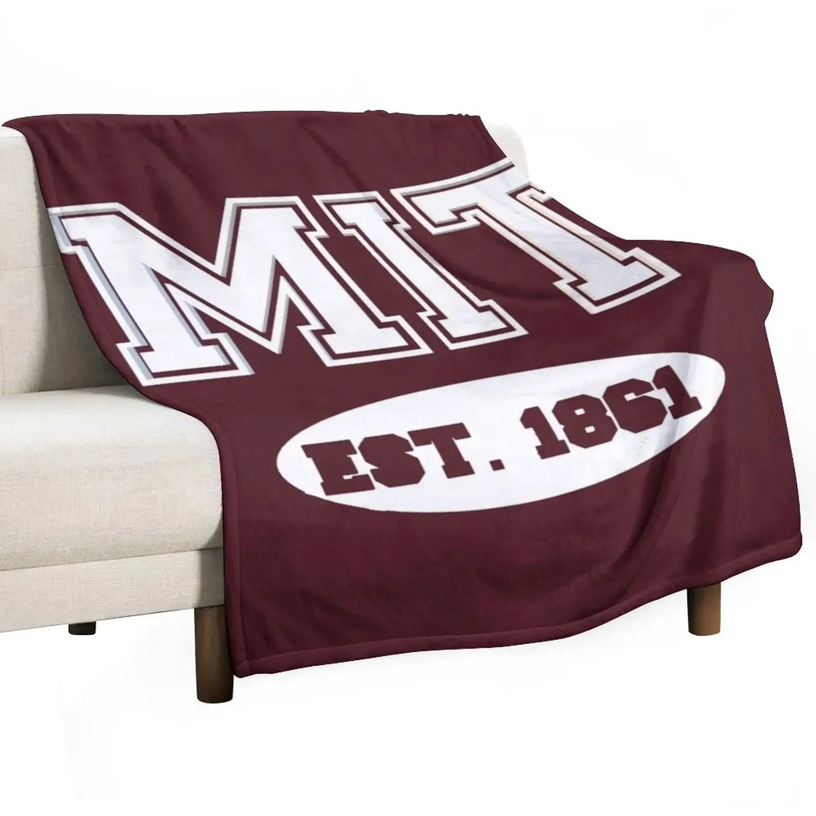 

MIT EST 1861| MASSACHUSETTS VARSITY Throw Blanket Decorative Sofas Retros Blankets