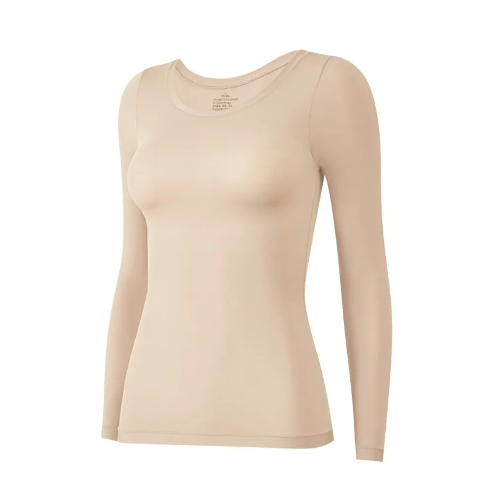 Ultradünne Damen-Thermokleidung Set aus Oberteil und Hose mit Rundhalsausschnitt, unsichtbare Thermo-Unterwäsche, wärmeisolierend, lange Hose – Detail 12