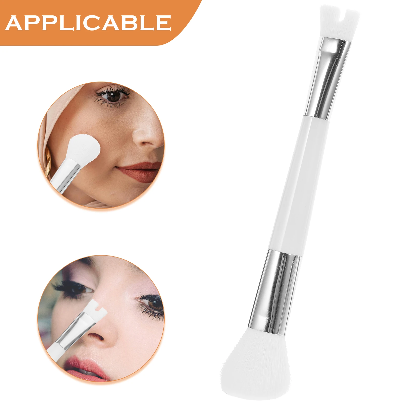 فرشاة بودرة الأنف المزدوجة الأطراف، فرشاة كريم أساس محمولة للنساء، أداة مزج