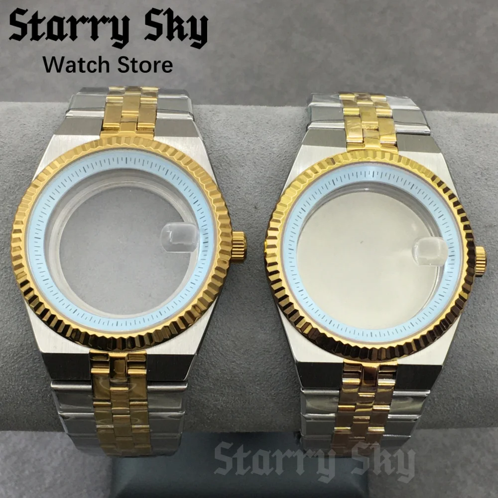 Starry Sky New 36mm/40mm Sapphire Glass Stainless Steel Two Tone Gold Land-Dwelwe Watch Case Fit NH35 Movement Watch Accessories