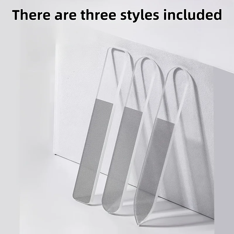 1pc/3pcs conjunto de lixas de unhas de vidro nano com 3 caixas de armazenamento para moagem, polimento e reparação de unhas, arte de unhas de cristal transparente