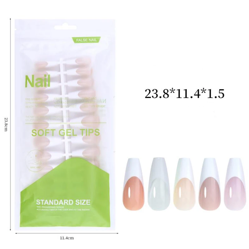 120 pezzi punte per unghie in gel morbido francese pre-progettate per unghie in gel patch unghie finte fai da te unghie postizas copertura completa manicure strumenti per nail art