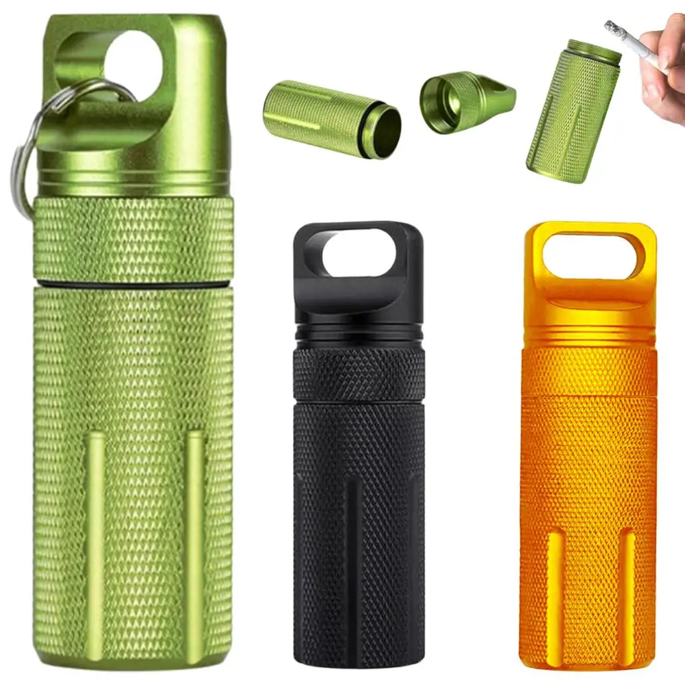 1Pcs Tragbare Tasche Auto Innen Aschenbecher Aluminium Winddicht Outdoor Zigaretten Box Mit Deckel Schlüsselbund Asche Halter Container