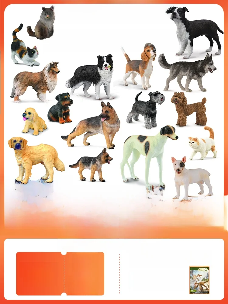 Coleção de Modelos de Animais de Alta Simulação: Bonecos de Brinquedo de Cães e Gatos (Border Collie, ) e Animais de ...