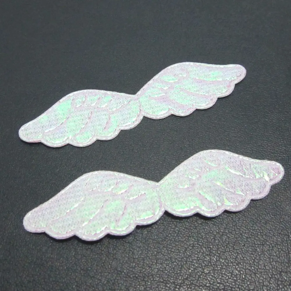 50pcs 16mm*60mm AB Pretty Angel Wings Appliques DIY Wedding Decoration Patches DIY Hair Clip Accessories Craft Supplies