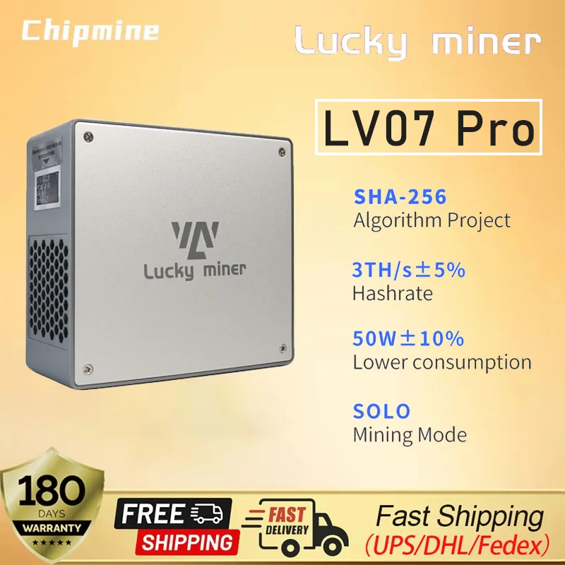 

New Lucky Miner LV07 Pro 3th/s 50W Bitcoin Sha256 Miner Newest BTC Solo Lottery Crypto BTC Miner With Original Power Supply