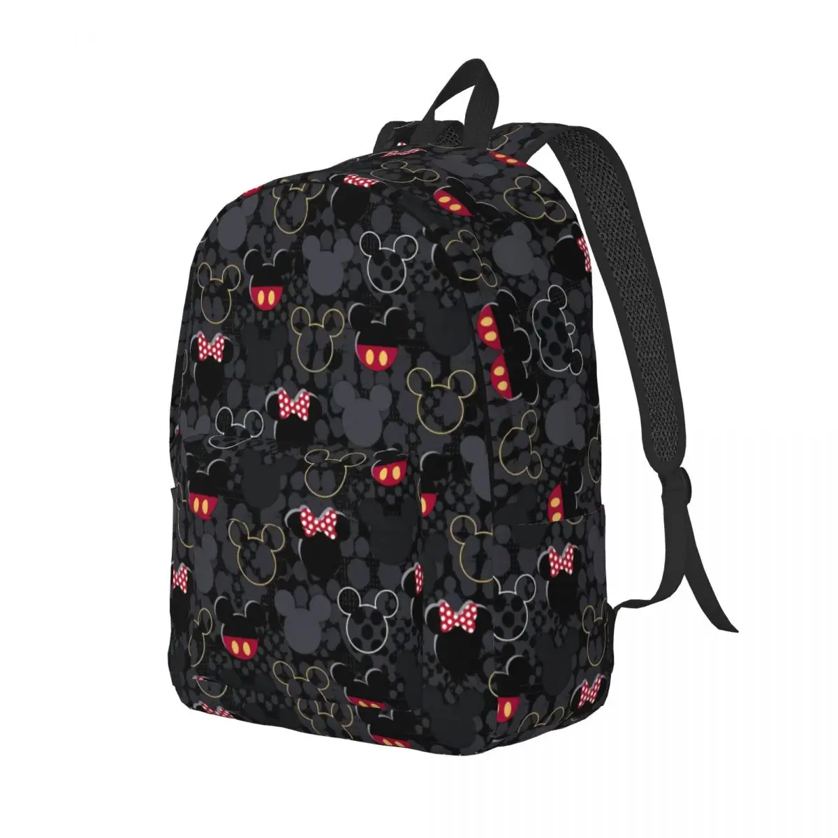 Mochila personalizada con dibujos animados de Mickey Mouse para hombre y mujer, bolsa para ordenador portátil a la moda para estudiantes universitarios