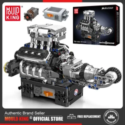 Mould King 10206 Technical Car Part Toys The Motorized MCL Sport Car V8 Engine Building Blocks Bricks Kids Christmas Gift