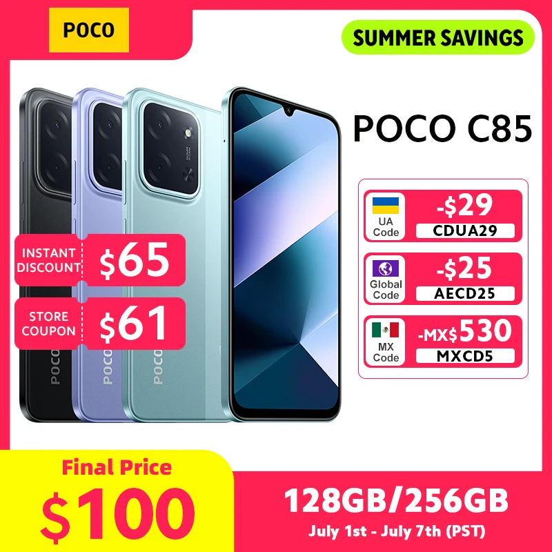 POCO C85 Global Version Smartphone 128/256GB Helio G81-Ultra