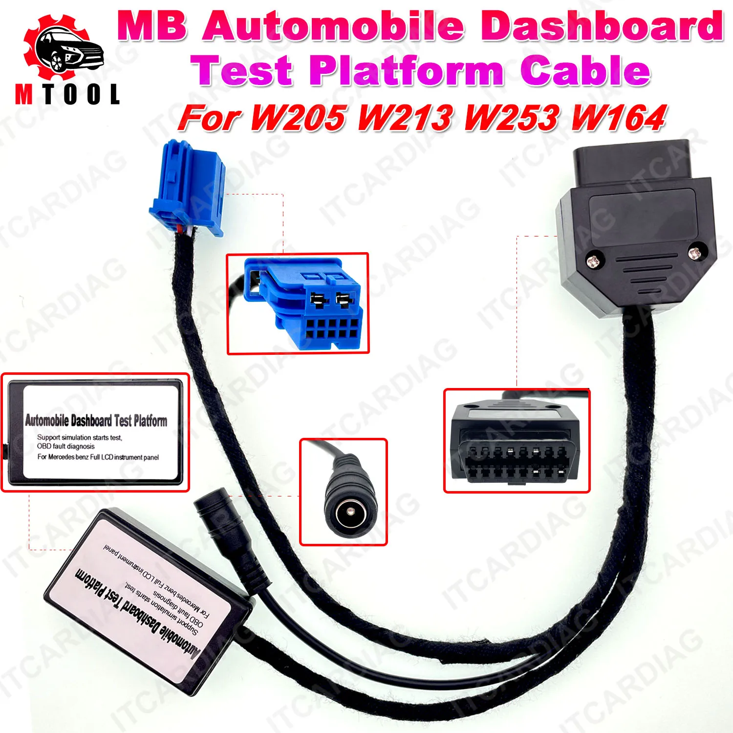 Automobile Dashboard Test Platform W205 W213 W253 W164 Cable For Mercedes-benz Full LCD Instrument Panel Simulation Start Test