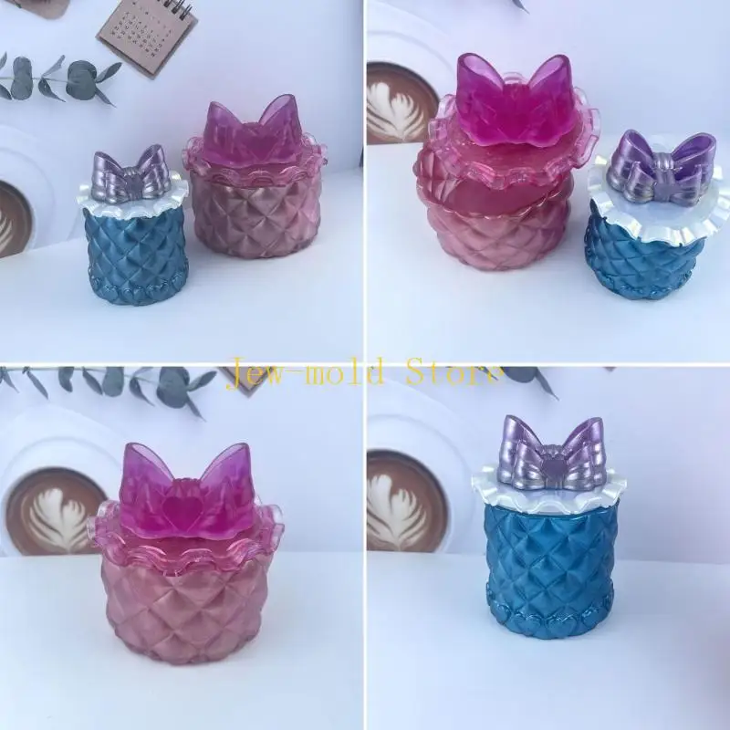 C71b bowknot شكل حاوية الايبوكسي صب القالب ديي ديكور المجوهرات قوالب #2