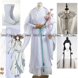Tian Guan Ci Fu Xie Lian Cosplay Costume Wigs Bamboo Hat Prop White HanFu Outfit Halloween Cloth Heaven Official's Blessing Hat