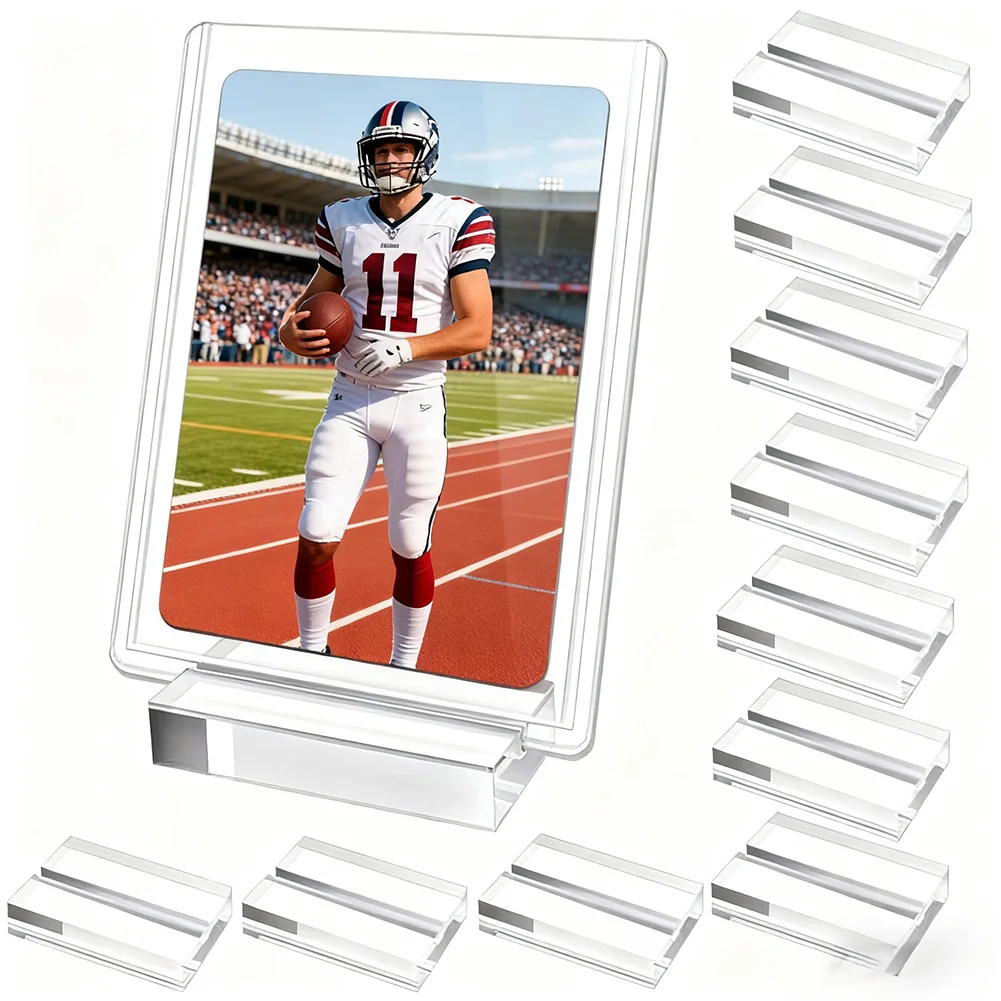 10 Pack for acrylic for top for loader Card Holder Stands for Standard For Sports Trading Cards Clear Display with Stable Base