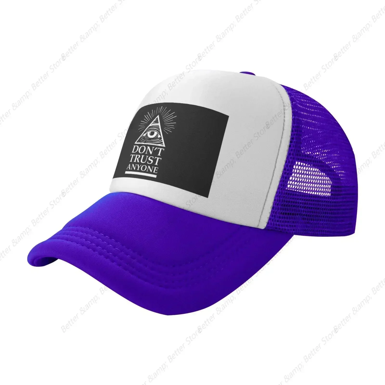 Pyramid Illuminati Don't Trust Anyone Trucker Hat Mesh Baseball Snapback Cap For Men Or Women Outdoors