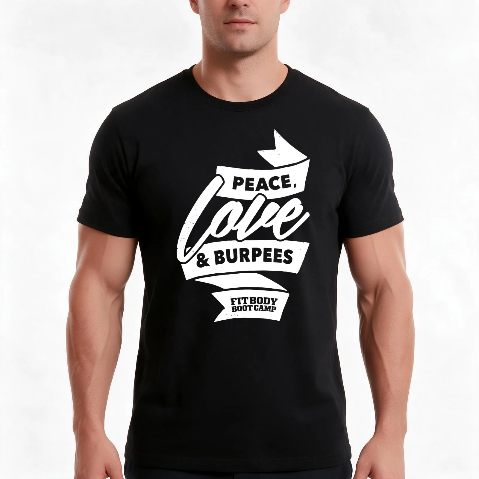 Peace Love and Burpees White T-Shirt, Summer Casual Cotton Tee, Oversized Streetwear Tops, Vintage Graphic Print, 100% Cotton