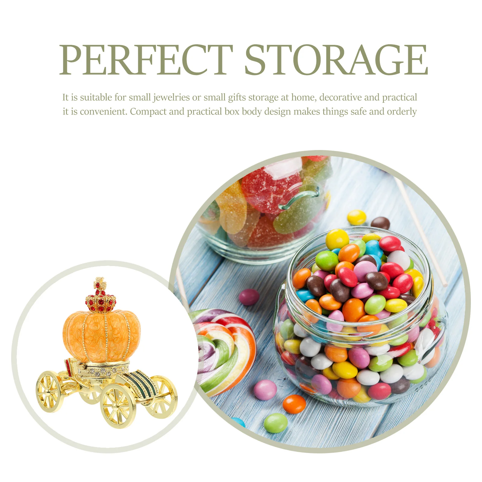 Pumpkin Carriage Jewelry Box Exquisite Polishing Decorative Beautiful Suitable Friends Holiday Gift Desktop Jewelry Case