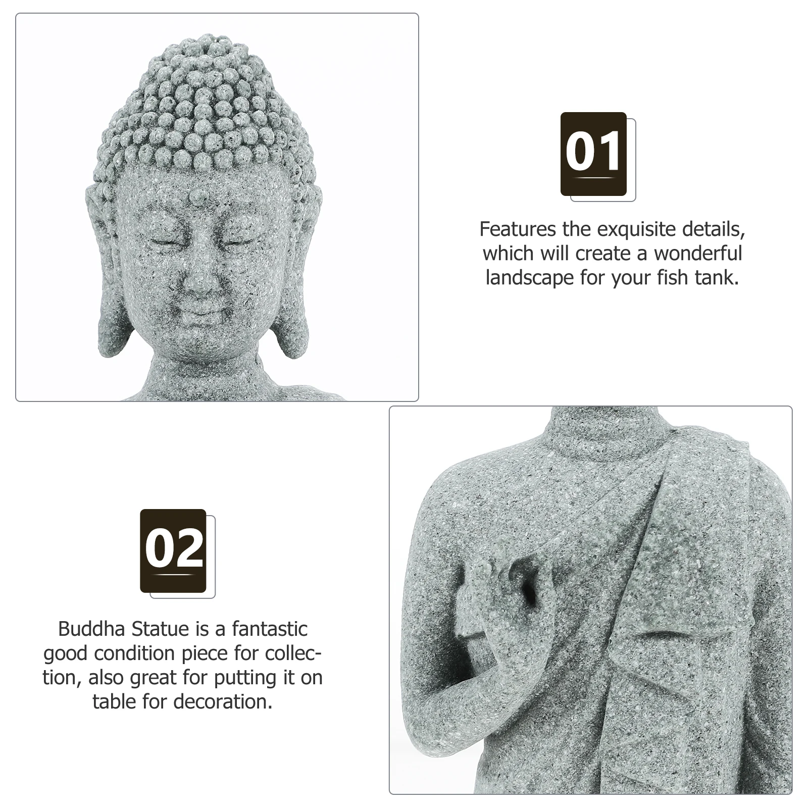 

Buddha Statue Ornament Green Sandstone Fish Tank Decor Crafts Aquarium Garden Home Desktop Mini Statue For Decoration