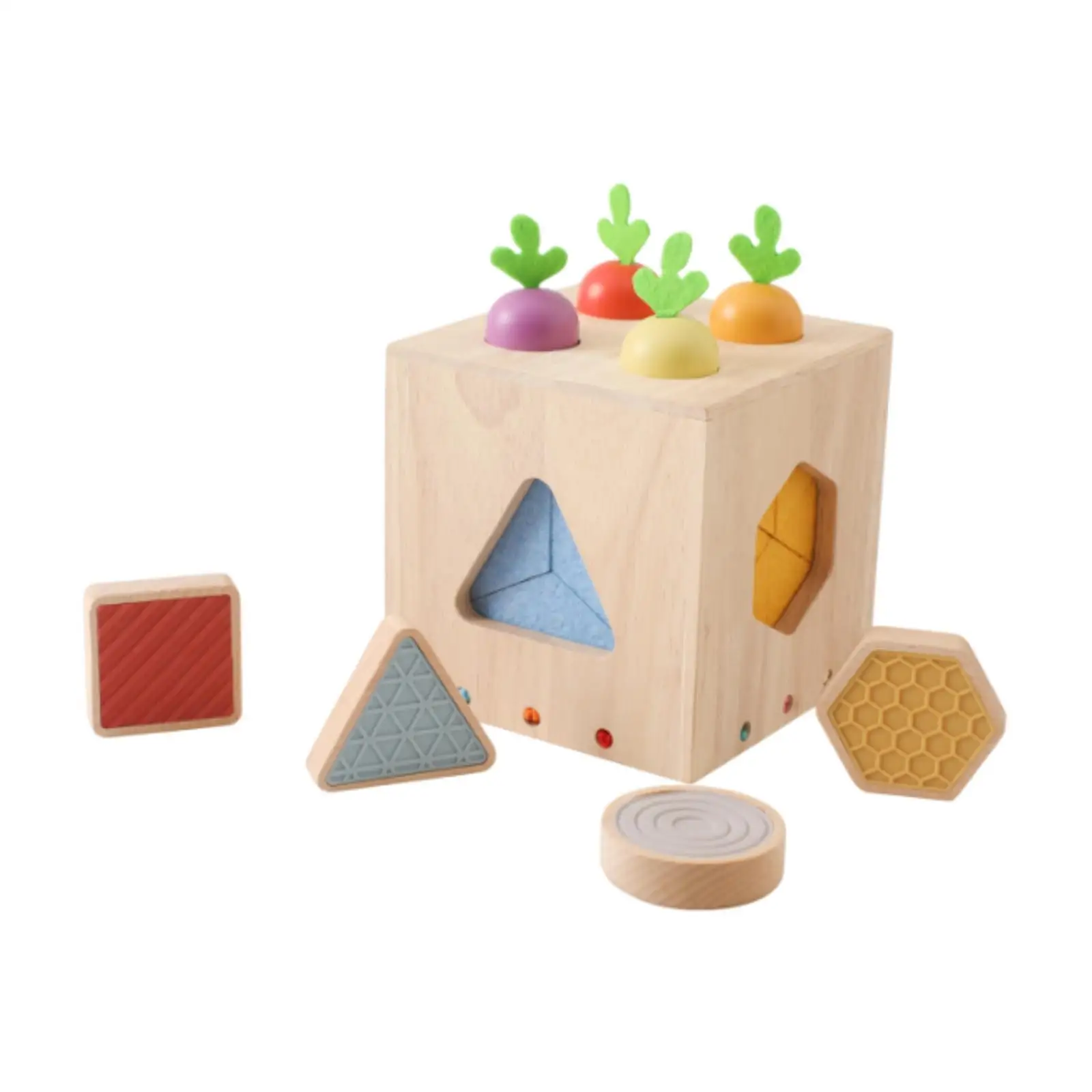 Activity Cube Baby Toy, Color Recognition Box Educational Toy, Classic Fine Motor Skills, Carrot Stacking Game for Kids