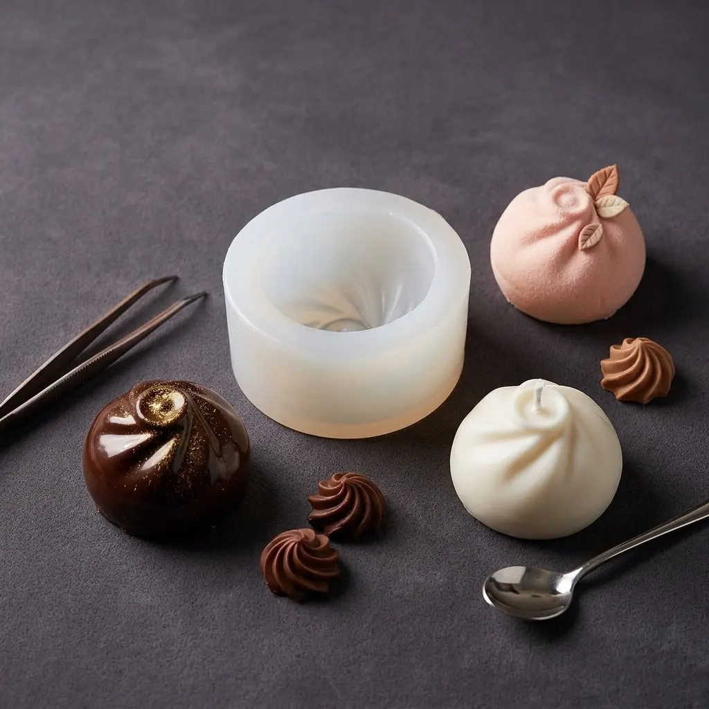 Heat Resistant Silicone Bun Mold Professional for Home Baking Mousse Cake Chocolate Dessert Candle Making Tool Durable
