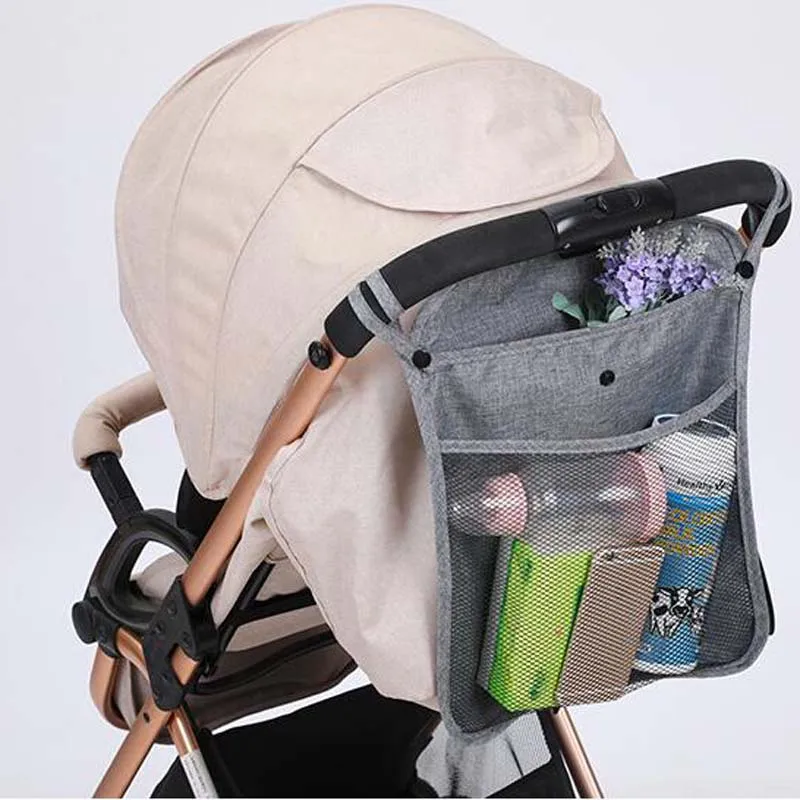 Portable Baby Stroller Bag Hanging Net Big Bags Baby Umbrella Storage Bag Pocket Cup Holder Organizer Universal Useful Accessory