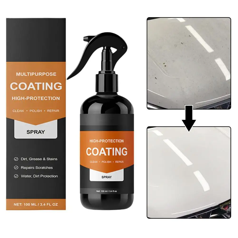 

100ml Ceramic Car Paint Spray High Protection Quick Coating Spray Waterproof Quick Car Coating Spray Paint Scratches Repair Agen