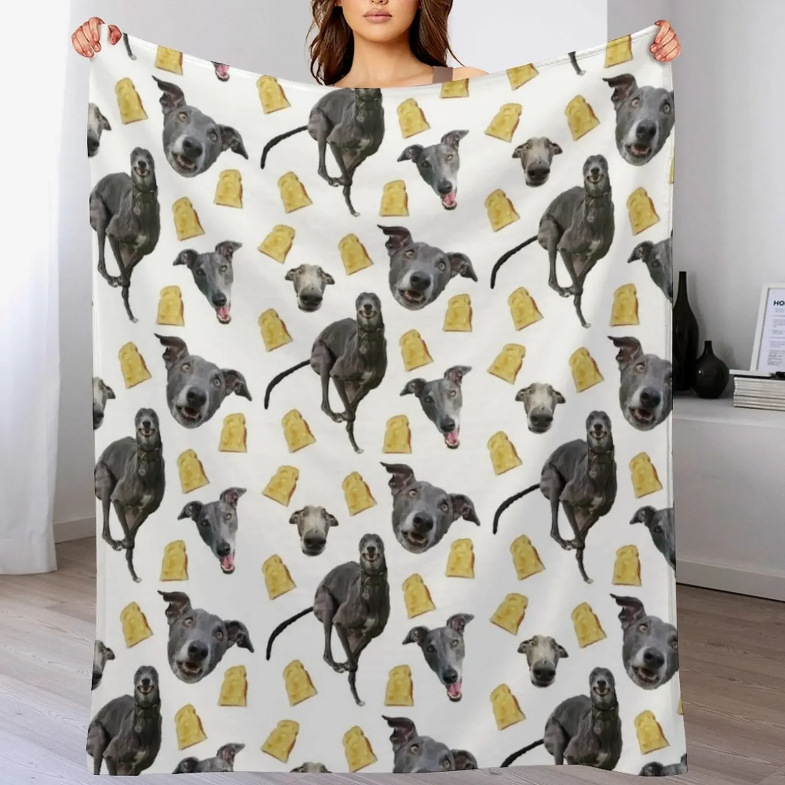Blue + Toast pattern Throw Blanket Fade Resistant Durable Throw Blanket