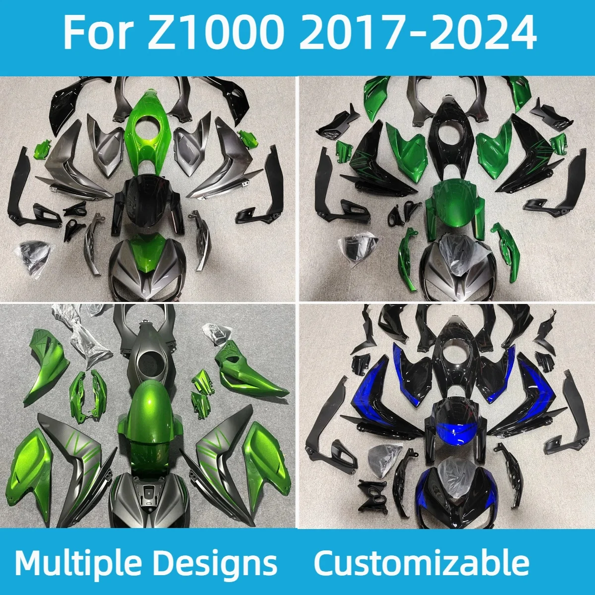 

For Kawasaki Z 1000 2017-2024 Prime Fairing Set Z1000 17-24 Customizable Body Set Motorcycle Fairings Plastic Kit