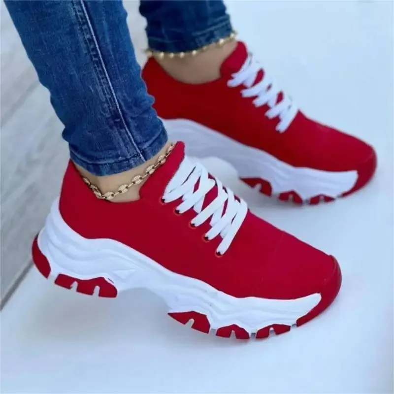 Women Vulcanized Shoes Platform Shoes for Women 2024 Solid Color Suede Womens Sneakers Comfortable Casual Zapatillas Footwear