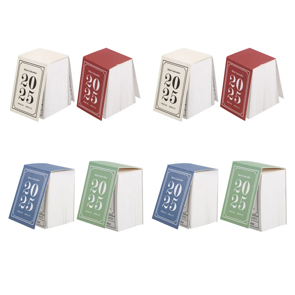 

8pcs Vintage Small Desk Thick Paper Tear-Off Romantic Design Office Accessories Cute Desk Decor Aesthetic For Workspaces Printed