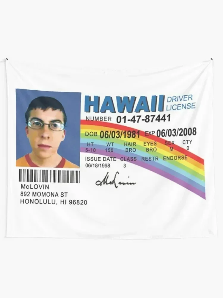 McLovin Fake Id Chika Chika Ye Ye Superbad Tapestry Home Decorating Wall Mural Tapestry