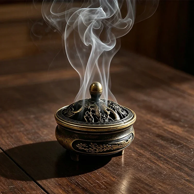 Mini Alloy Antique Three Legged Aromatherapy Stove DIY Household Indoor Incense Burner Tea Ceremony Decor Gift