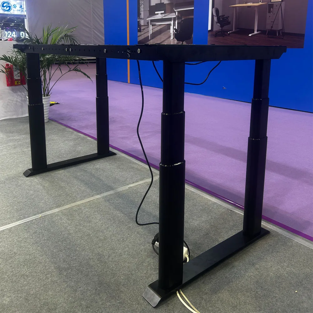 New large column electric height adjustable four motor office standing desktop frame