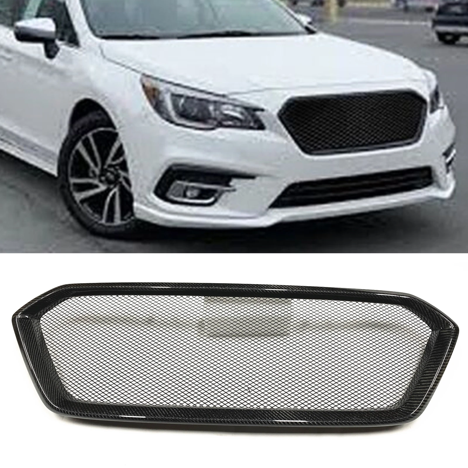 Front Grille Upper Bumper Hood Mesh Grid Trim Racing Grill For Subaru Outback Legacy Sport Wagon 2018-2019