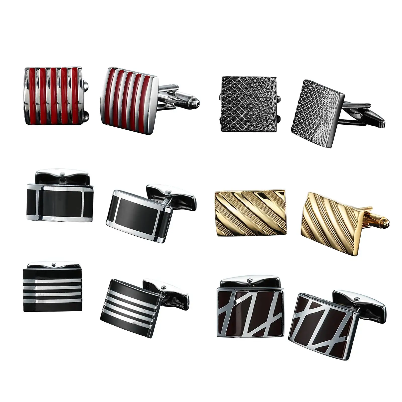 1 Stripe Cufflinks Polished French Luxury Gentleman Style Durable Pattern for Shirt Wedding Daily Suits Business
