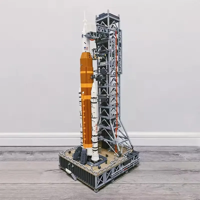 

New MOC Space Rocket Launch System Model Building Blocks Ornament for Children's Boys' Festival Gift