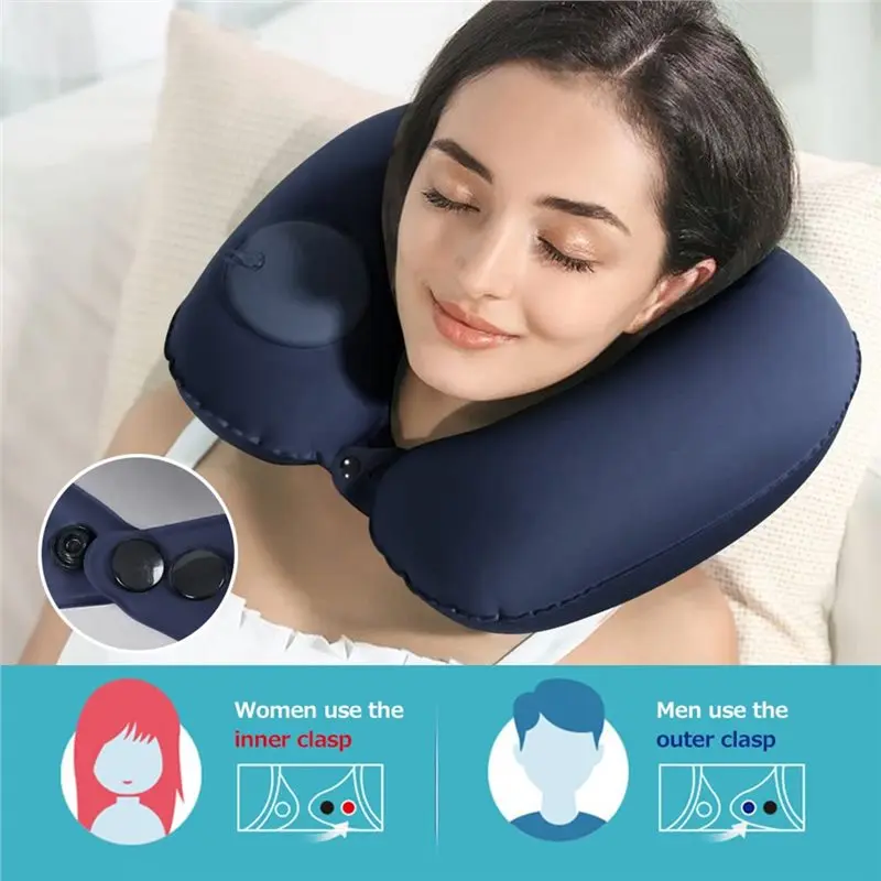【THANKSGIVING DAY】Ultralight Inflatable Travel Pillow Neck Pillow Press Compressible Lumbar Support For Home Camping Car